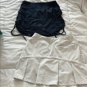 Navy and White Skirt Set